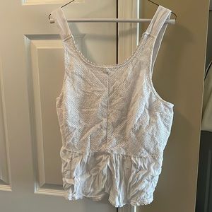 American Eagle cropped white tank, peplum top Size XXL